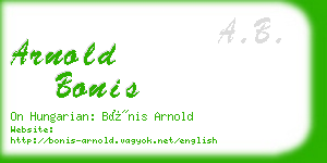 arnold bonis business card